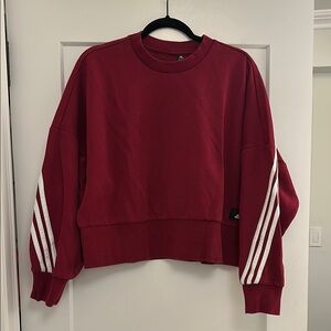 Adidas Burgundy Sweatshirt with White Stripes